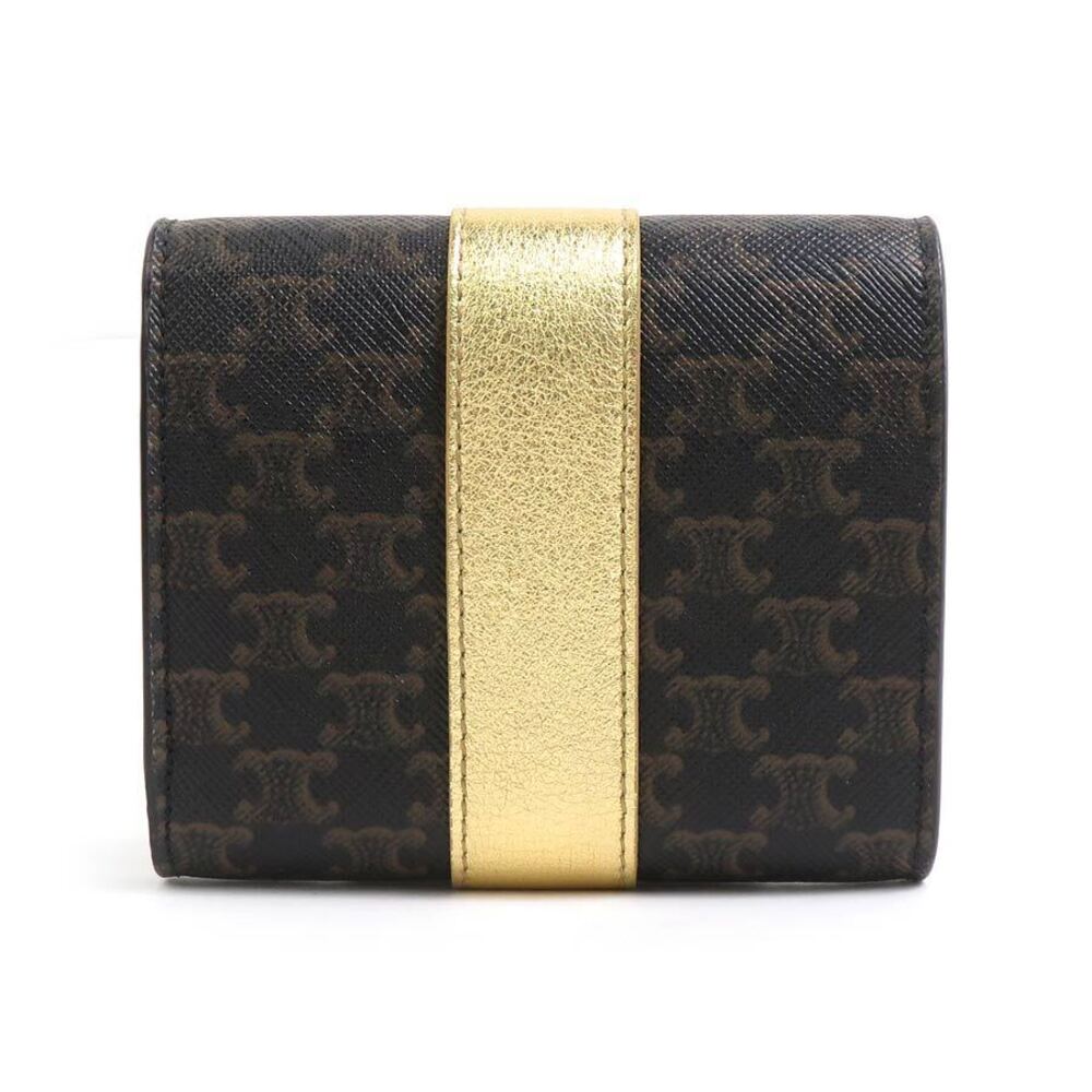 Celine Macadam fold Brown wallet canvas tri